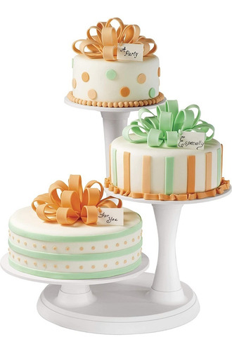 Imagen 5 de 5 de Base Para Tortas Grandes De 3 Pisos Wilton Con Sus Pilares.