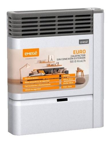 Calefactor Sin Salidad Emege Euro 3150 Sce 5000 Kcal/h Bigas
