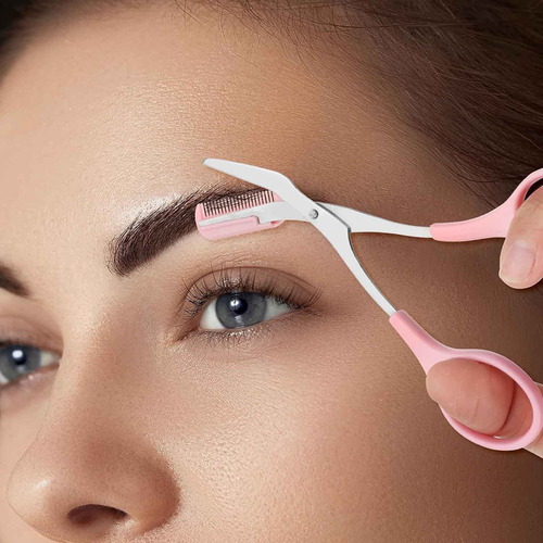 F, 3 Nuevo Tijeras Recortadoras Cejas Con Peine Profession