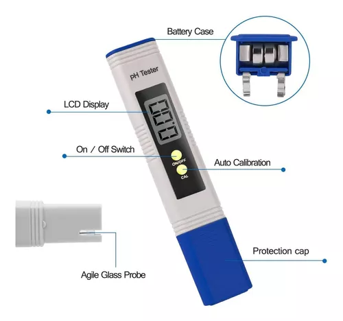 Medidor de pH, medidor digital de pH para agua, 0.01 de alta precisión con  rango de medición de pH 0-14 para hidroponía, bebida doméstica, piscina y