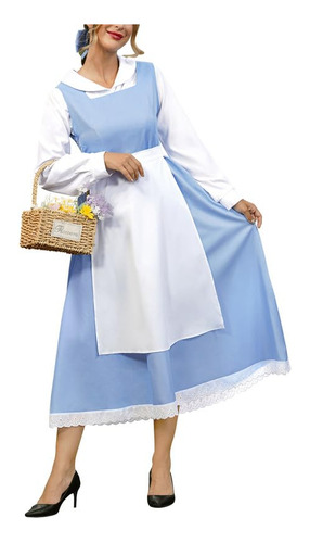 Spadehill Women Blue White Bele Princess Deluxe Dress Traje