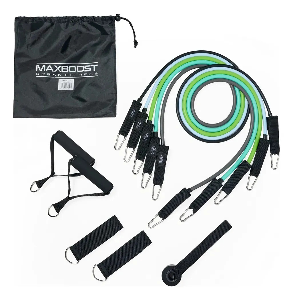Kit Elásticos Resistência Faixas Elásticas Treino Funcional Cor Preto