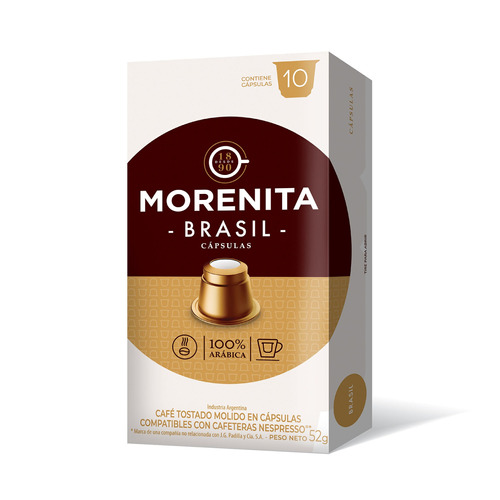 Imagen 1 de 5 de Caja 10 Capsulas Cafe Brasil La Morenita Para Nespresso
