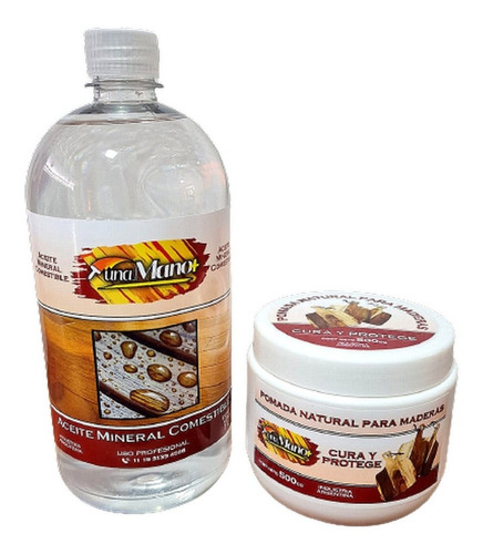 Combo Aceite Mineral Usp + Pomada Natural Grado Alimenticio