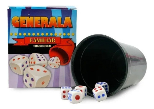 Juego De Dados Generala Tradicional Con Cubilete Plástico 