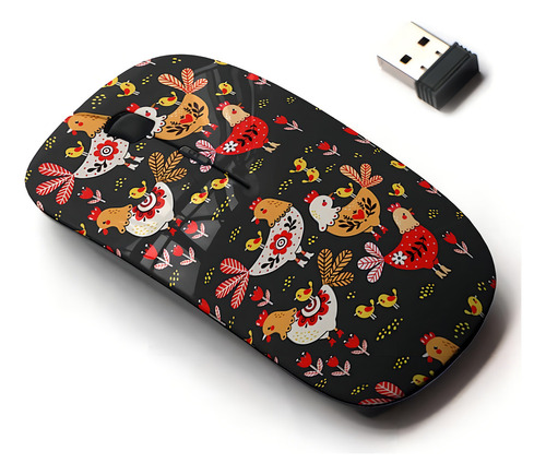 Ratón Inalámbrico 2,4g Con Bonito Diseño Patrón Todas Y Con