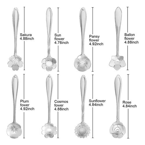 Juego De 16 Cucharas De Café De Acero Inoxidable Con