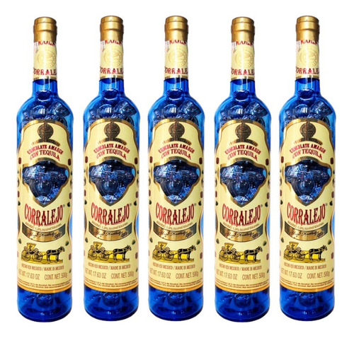 Chocolate Amargo Con Tequila Corrajelo 5 Botellas 500g C/u