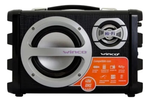 Parlante Portáti Potenciado Winco W209 Negro Negro