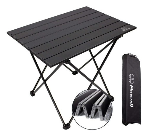 Mssohkan Mesa De Camping Plegable Portátil Mesa Lateral Alum