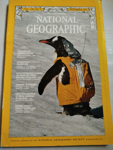 Revista National Geographic Antigua Noviembre 1971 En Inglés