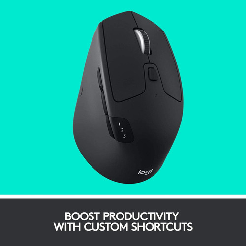 Mouse Ergonómico Logitech Óptico M720 Bluetooth Usb 1000dpi
