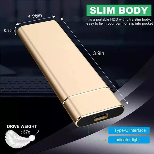 Mini Disco Duro Externo Portátil De Estado Sólido De 4 Tb Ss