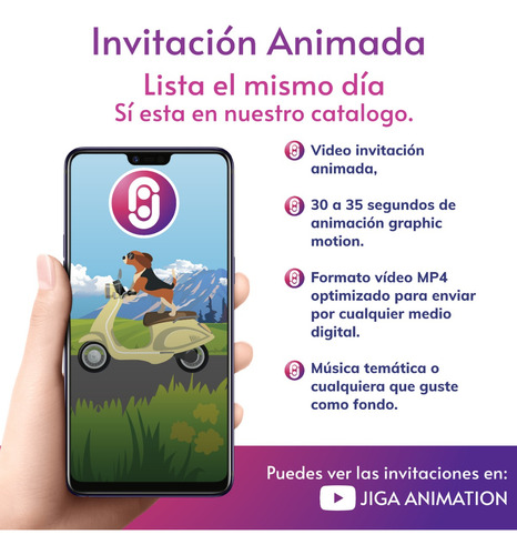 Invitación Digital Video Mp4 Animada - Jiga Animation Tema De Catalogo