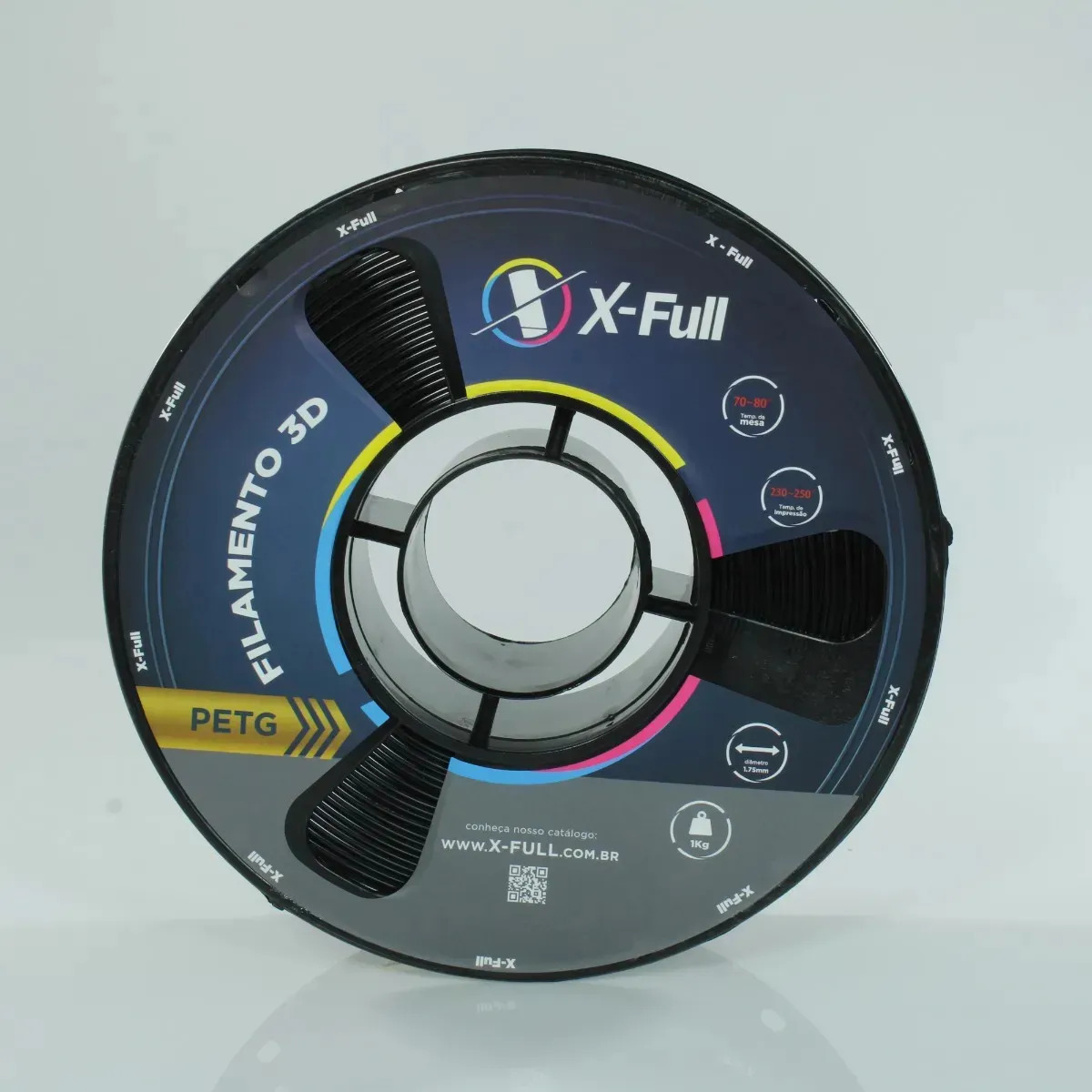 Filamento 3D X-Full PETG Preto 1kg 1,75mm