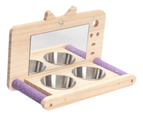Perca De Loro De Pájaros, Accesorios De Jaula Con Tazas De