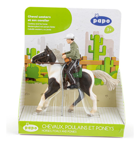 Figura Pintada A Mano Cowboy Y Su Caballo Coleccionable