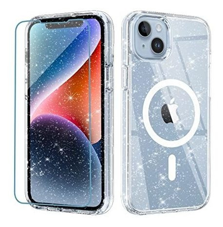 Meshine Magnetic Para iPhone 14 Plus Case Clear Sycms