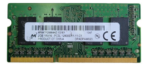 Memoria Ram Micron 2gb Ddr3l 12800 Para Laptop 