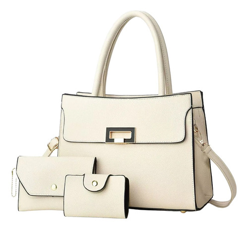 Set 3 Bolsas Tote Mujer Cuero Moda Antirrobo Casual Vintage