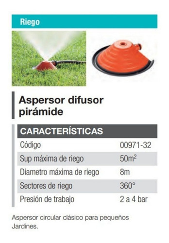 Imagen 4 de 7 de Aspersor Piramide Sapito De Plástico Gardena Riego 360º