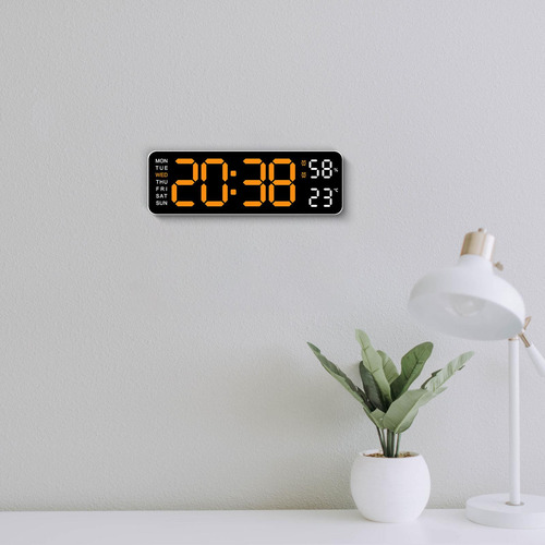 Reloj De Pared Digital Para Decoración Del Hogar, Brillo Nar