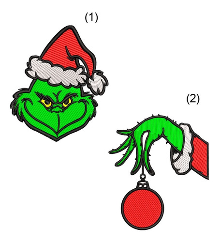 Matrices De Bordado Grinch X 2 - Navidad