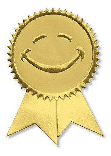 Sello Certificado Oro Con Cinta Sonriente, 102 Uds.
