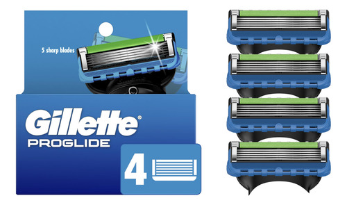 Lâminas De Barbear Masculinas Gillette Proglide, 4 Recargas