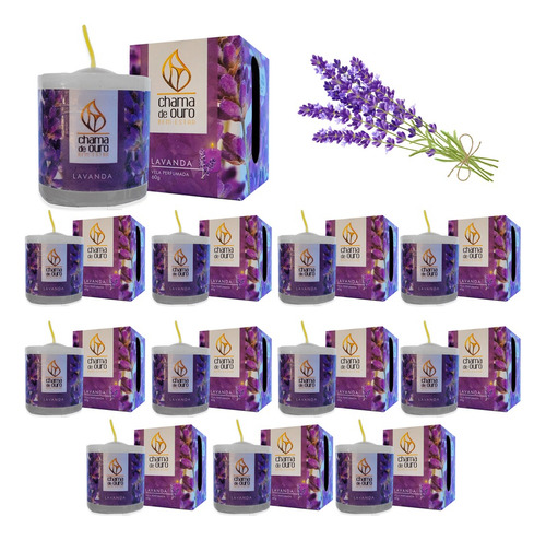 Atacado Kit Velas Perfumadas Aromatizada Alta Qualidade 12un Cor Branco Fragrância Lavanda Não possui