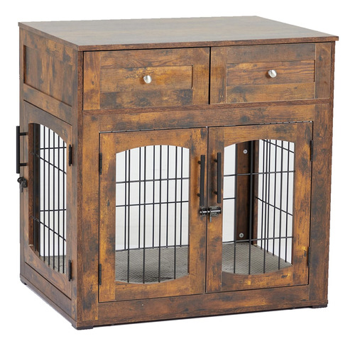 Mueble De Jaula Para Perros Con Cajones Y Cojin, Muebles Par