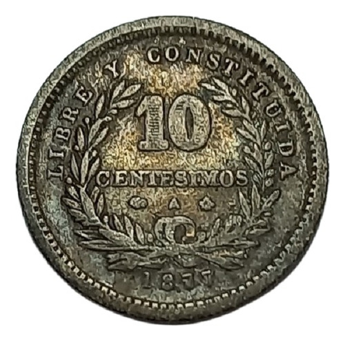 Uruguay - 10 Centesimos 1877 A - Km 14 (ref 278)