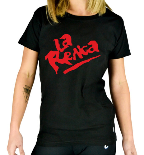 Remera Mujer Negra Algodón  La Renga Personalizada 