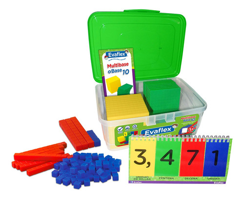 Juego Didactico Evaflex Plastico Base 10 Ó Multibase 121pzas