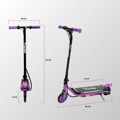 Eco-forte Scooter Patín Eléctrico Sg10 Luces Led Color Morado