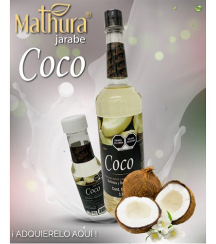 12 Pack De Jarabe De Coco 1 Lt Mathura Reposteria Sirope