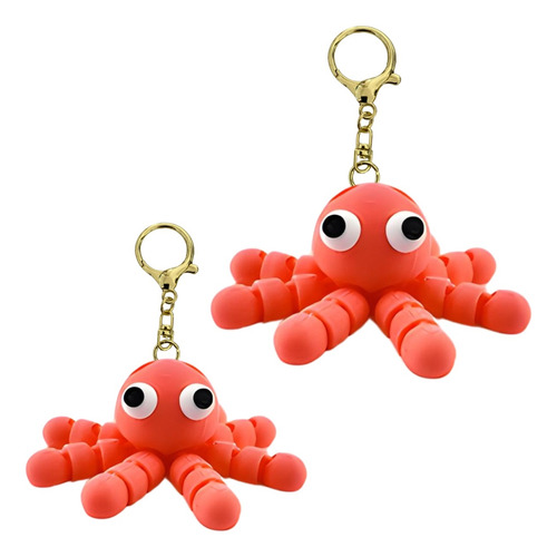 Llavero De Pulpo Articulado Distintos Colores Accesorio Moda Rosa Chicle