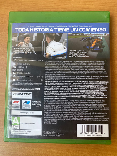 Formula 1 2021 Xbox One/series X (Usado)