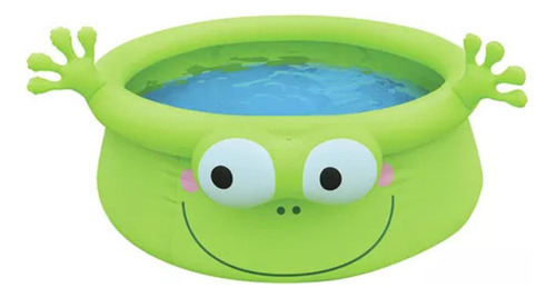 Pileta Inflable Con Diseño Infantil Sapito Familiar Verano Color Verde