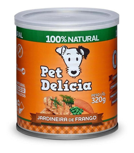 Alimento Úmido Pet Delícia Jardineira De Frango 320g Cães