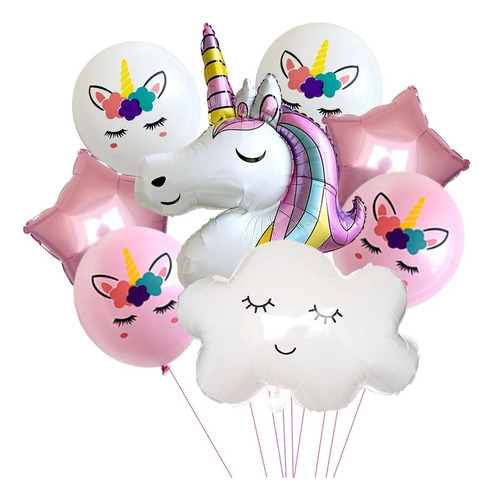 Set De Globos Unicornio Para Cumpleaños