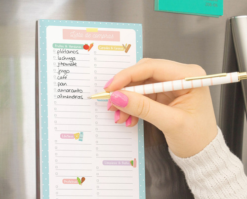 2 Blocs C/ Imán Lista Del Súper Por Categorías Shopping List