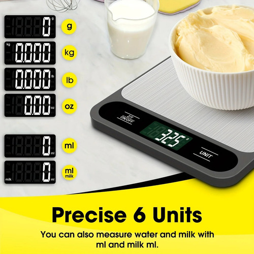 Zh Báscula Cocina Digital 10 Kg, Báscula Cocina Digital