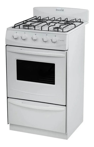 Cocina Escorial Candor gas natural 4 hornallas blanca puerta con visor 52.6L