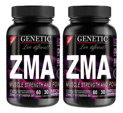 2 Zma Zinc Magnesio Energía Vitamina B6 Testo Masa Muscular