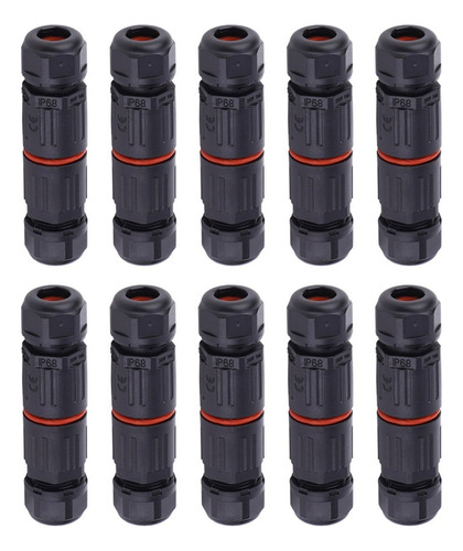 For 10*conector De 3 Pines De Cable Eléctrico Impermeable
