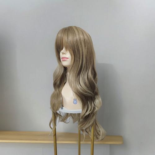 Peluca Rubio Oscuro Balayage Cabello Ondulado Largo Tamaño De La Base Unitalla