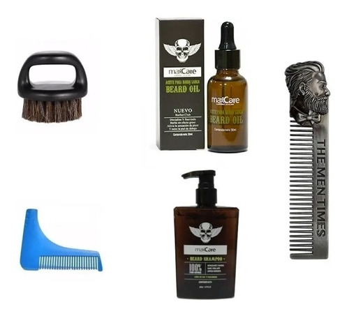 Kit Aceite Barba, Peine, Beardbro, Shampoo, Cepillo Barberia