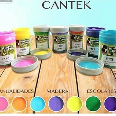 Pintura Al Frio Acrilica Marca Cantek 60cc Paquet De 12 Pcs 