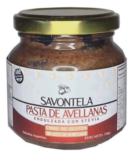 Pasta Avellanas Savontela Savona Fit S/azucar Agregada X180g